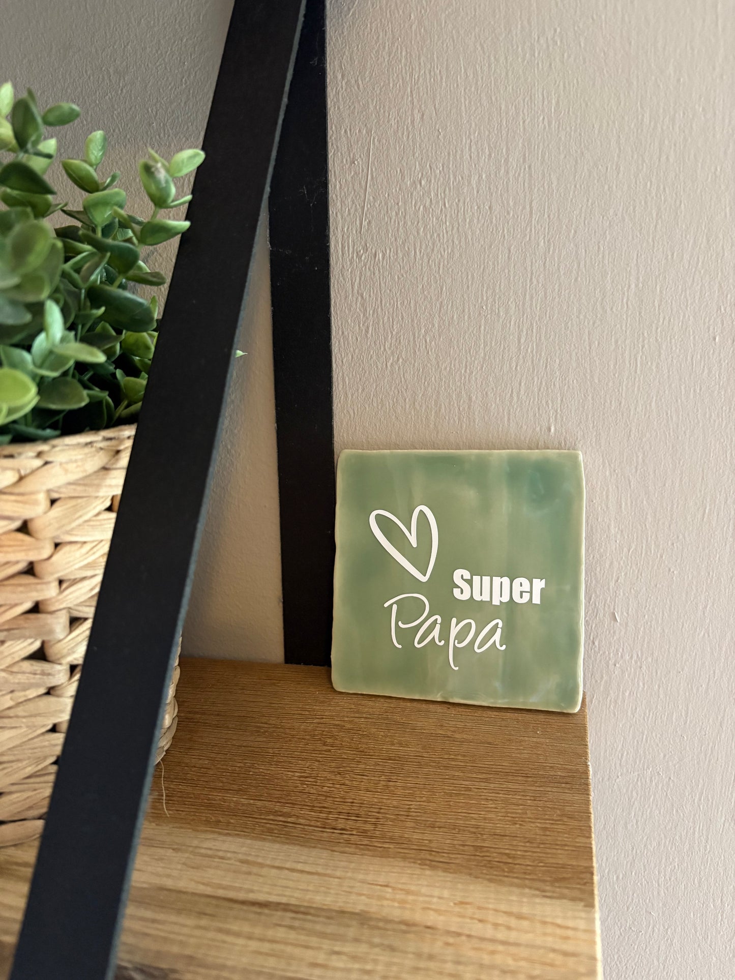 Tegeltje super papa lichtgroen