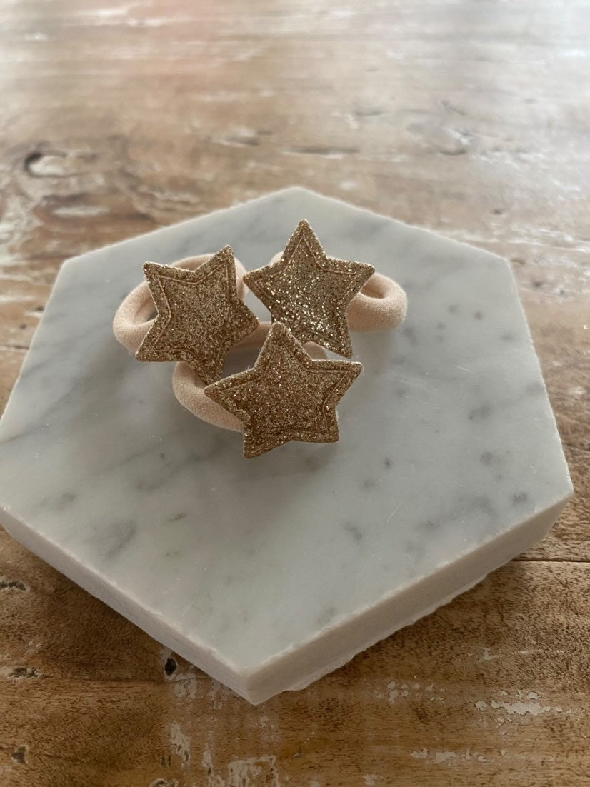 mini haarelastiekje goud glitter Kerst