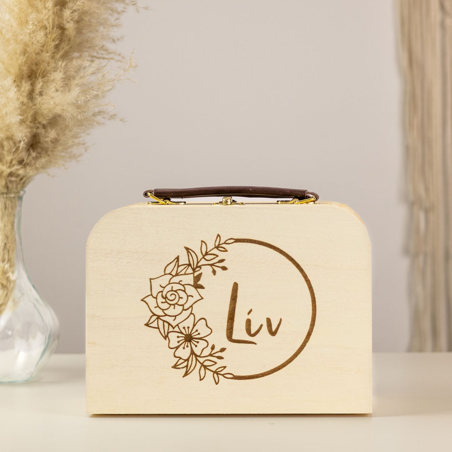Kinderkoffertje met naam hout