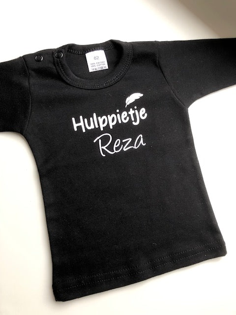 shirt hulppietje met naam zwart