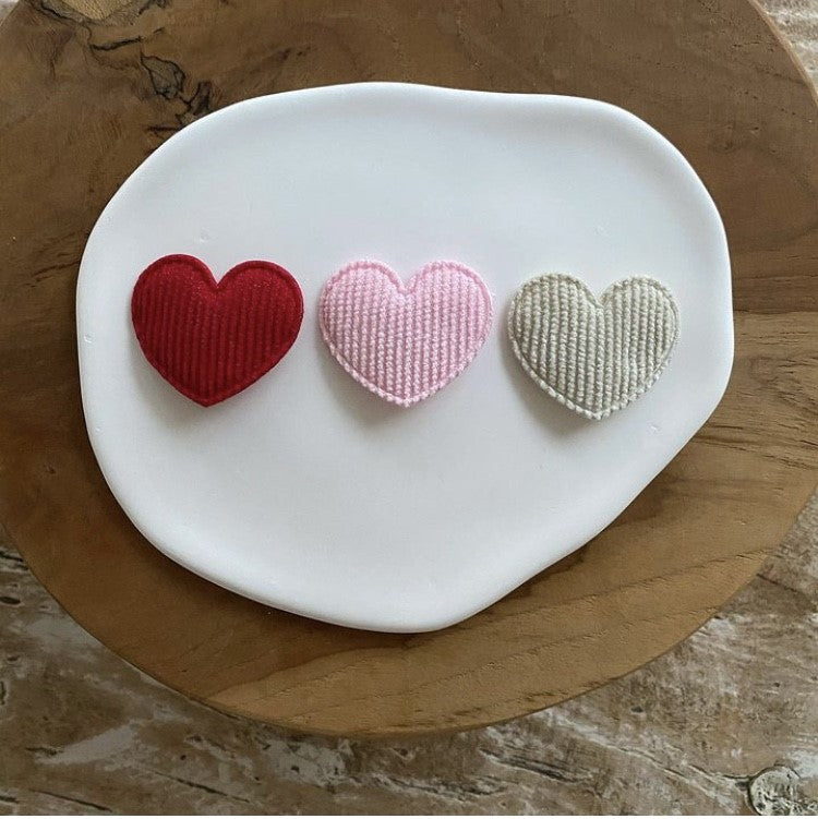 Antislip haarspeldje hartje, rood, roze, beige Valentijn haarspeldje