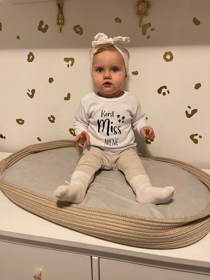 Kerstshirt kerstmiss met naam, wit, kerstoutfit meisje