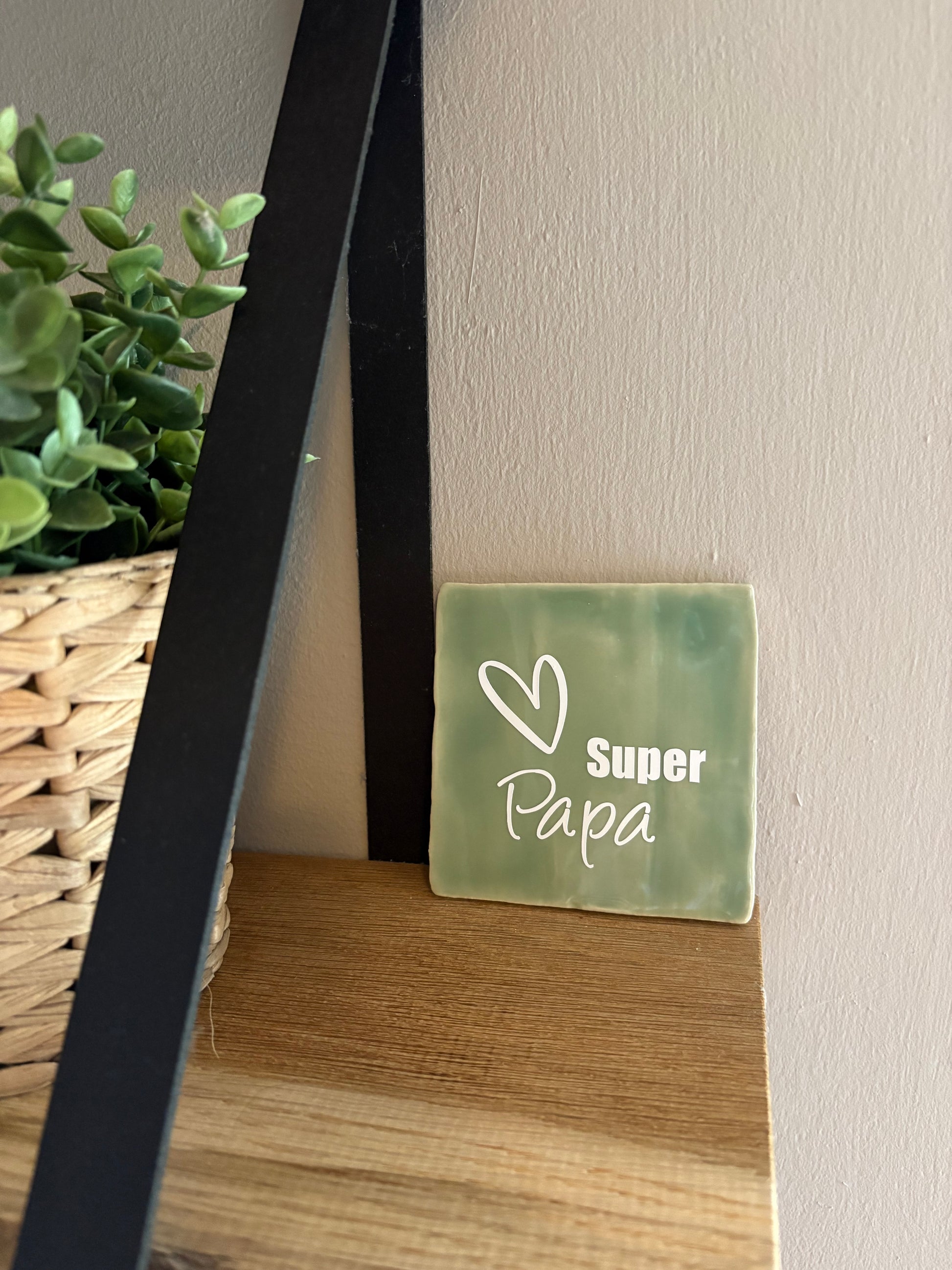 Tegeltje super papa lichtgroen 