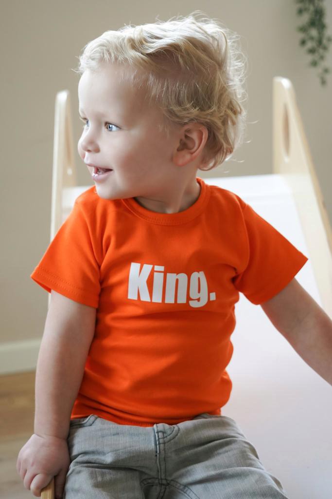 Shirt Koningsdag oranje, shirtje King Koningsdagoutfit 