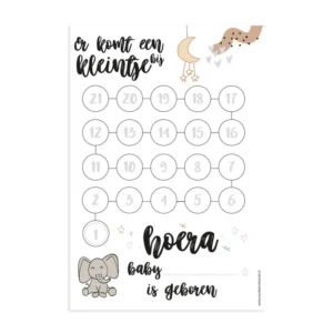 aftelkalender er komt een baby bij