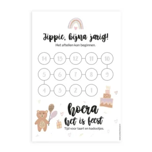 Aftelkalender verjaardag beer