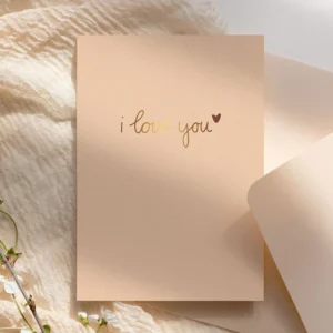 kaart met goudfolie i love you